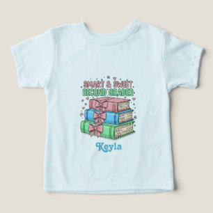 Back to School Kids T-shirt, Books & Bows - Cute 