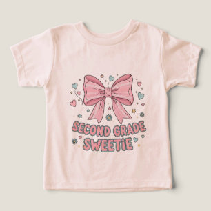 Back to School Kids T-shirt with Pink Bow 