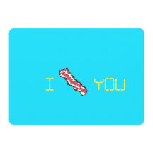 Bacon 8 Bits Retro Pixel I Heart You Card