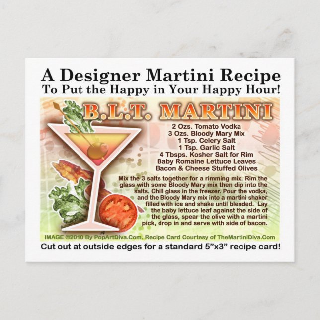 Bacon, lechuga, postales de la receta de Martini d (Anverso)