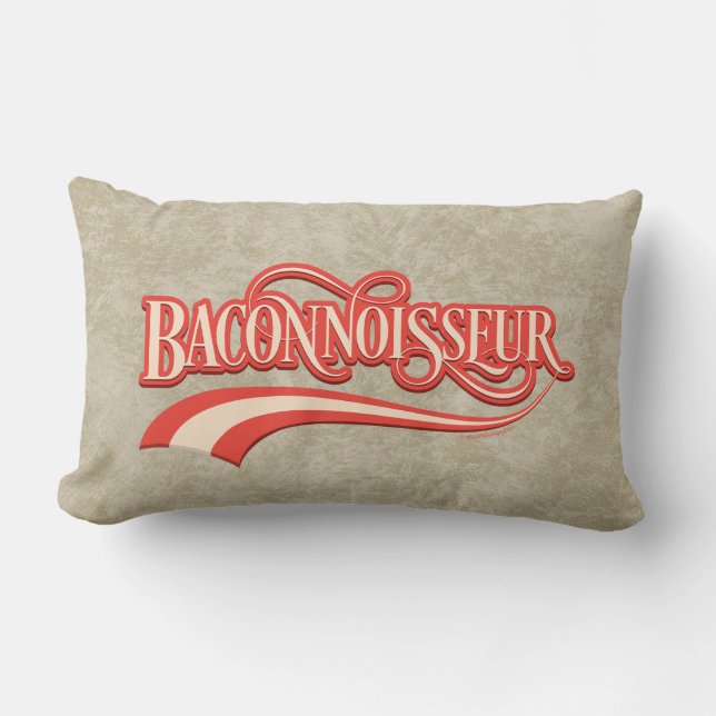 Baconnoisseur (amante del tocino) almohada lumbar (Anverso)