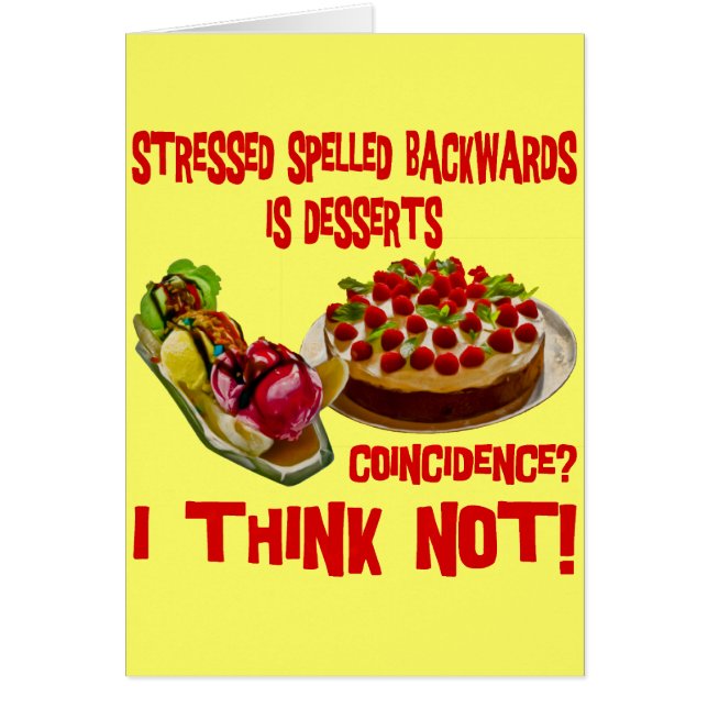 Bacwards deletreado subrayado es postres (Frente)