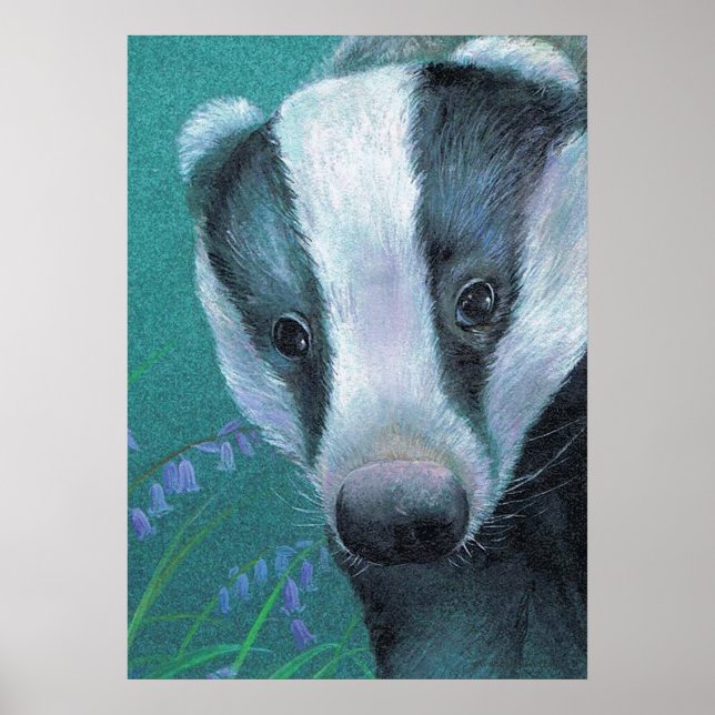 Badger en el poster de arte de los bosques de arán (Frente)