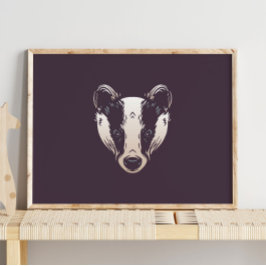 Badger | Impresión de muros para animales de bosqu