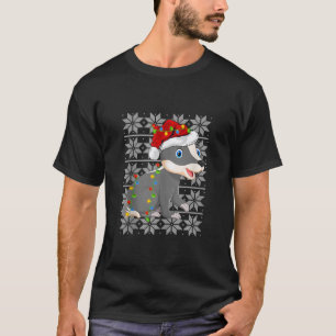 Badger Xmas Luces Santa Ugly Sweater Style Badger