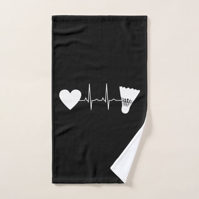 Badminton Ball Heartbeat (Toalla de mano)