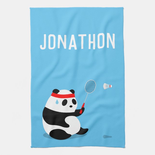 Badminton Panda Con Toalla Deportiva Sudorosa (Vertical)