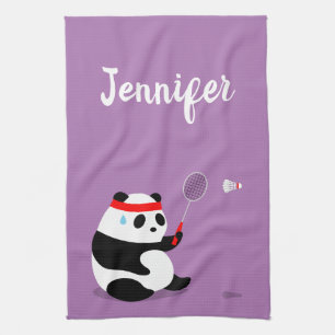 Badminton Panda Con Toalla Deportiva Sudorosa