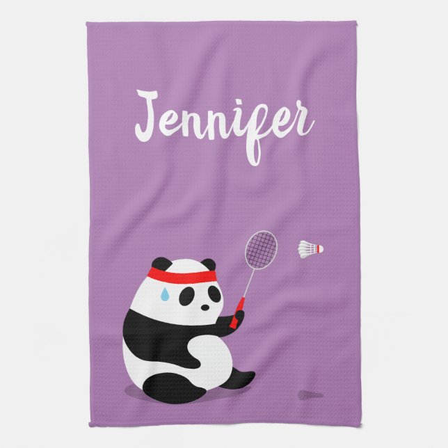 Badminton Panda Con Toalla Deportiva Sudorosa (Vertical)