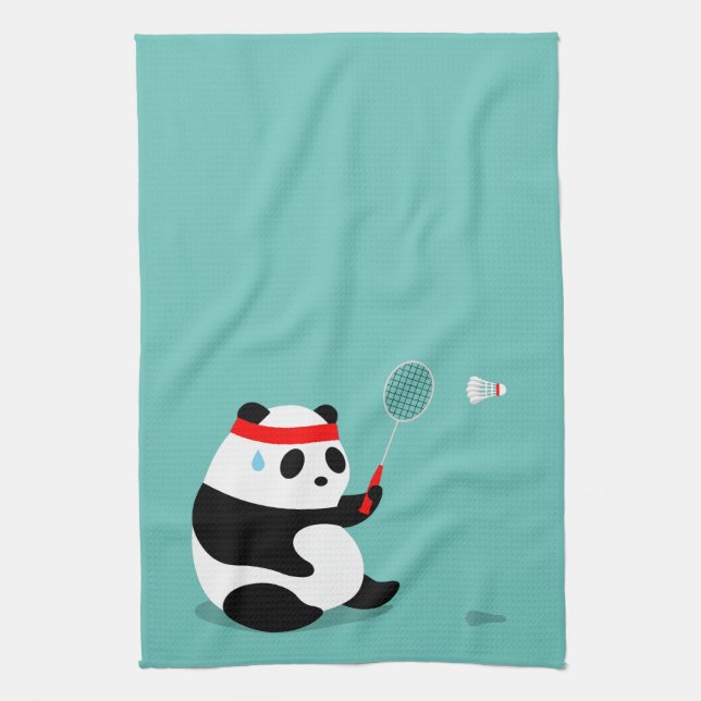 Badminton Panda Con Toalla Deportiva Sudorosa (Vertical)