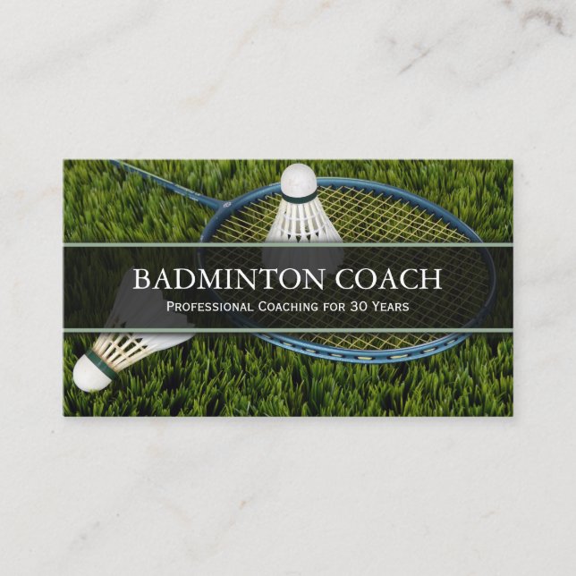 Badminton Raquet - Tarjeta de presentación para en (Anverso)