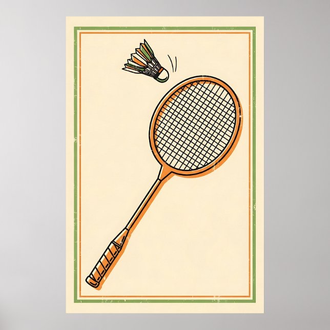 Badminton vintage - Arte de raquetas retro (Frente)