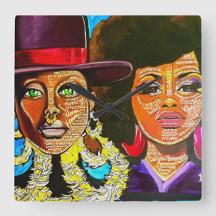 Badu afrocéntrico vs Scott reloj de pared acríli