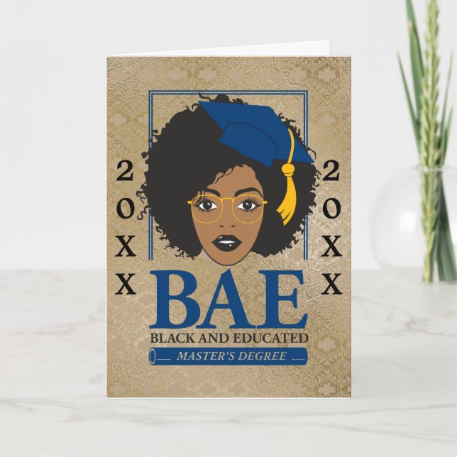 BAE: Tarjeta de graduación de máster negro y educa (Anverso)