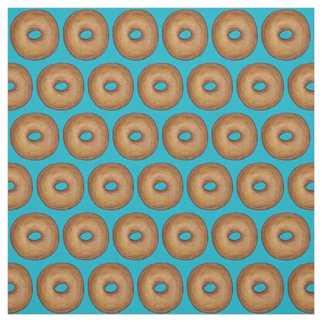 Bagels sobre la tela de comida de la placa azul Nu (Retal)