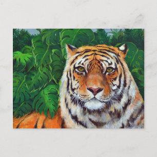 Bagheera la postal del tigre de la pintura