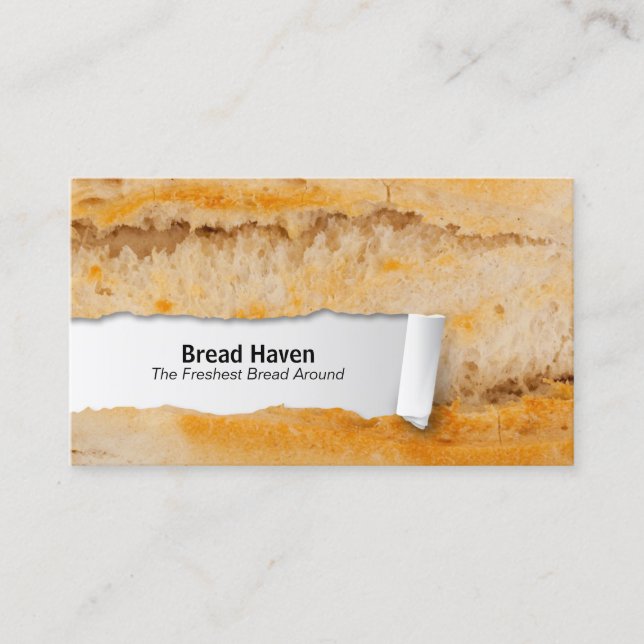 Baguette Personalizable Comida Closeup Tarjeta de  (Anverso)
