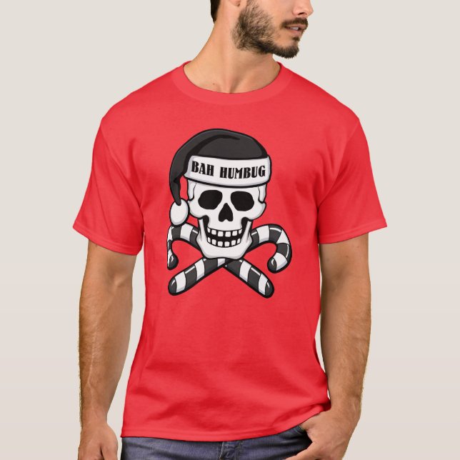 'Bah Humbug' Calavera camiseta (Anverso)