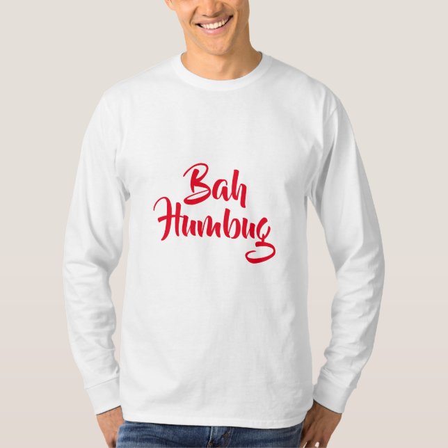 Bah Humbug, la camiseta navideña de los hombres (Anverso)