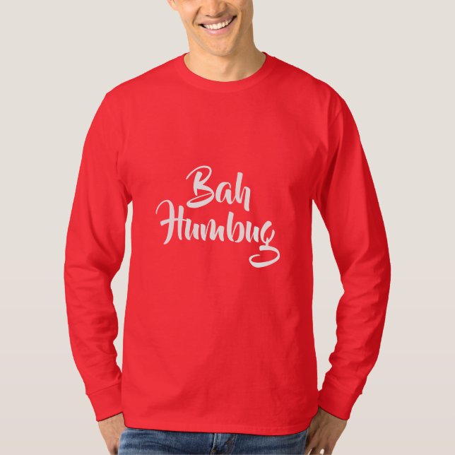 Bah Humbug, la camiseta navideña de los hombres (Anverso)