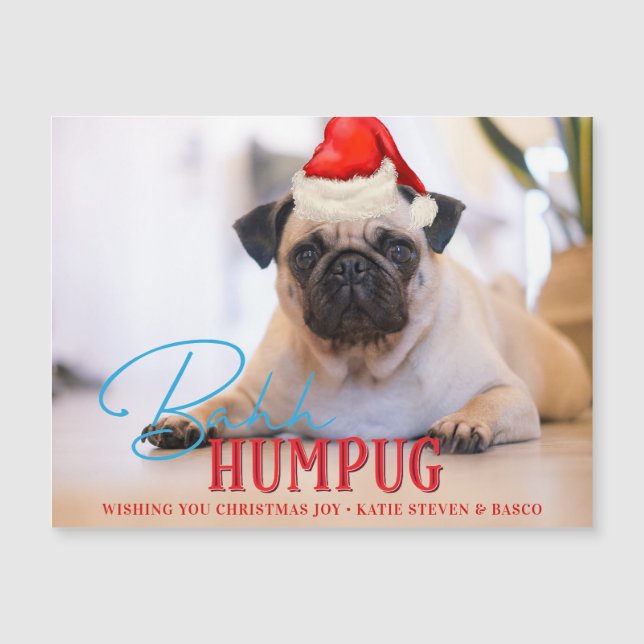Bah Humpug Pug Perro Divertido Navidades Personali (Anverso)
