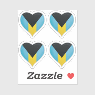 Bahamas bandera amor orgullo corazón pegatina