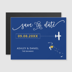 Bahamas Boda salva tarjeta de fecha, mapa
