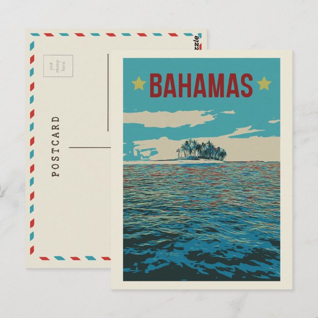Bahamas Carribia, paisaje típico postal (Anverso / Reverso)