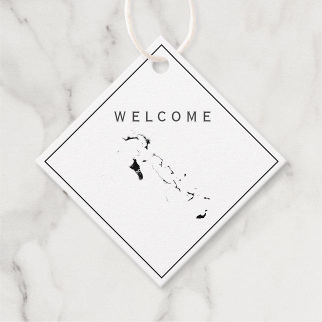 Bahamas: etiqueta de regalo de bolso de bienvenida (Anverso)