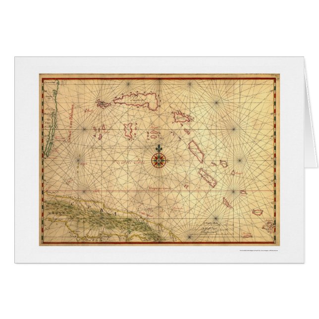 Bahamas y mapa 1650 de Cuba (Anverso (Horizontal))