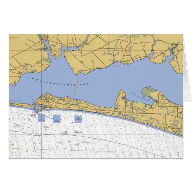 Bahía de Choctawhatchee, carta náutica de FL (Anverso (Horizontal))