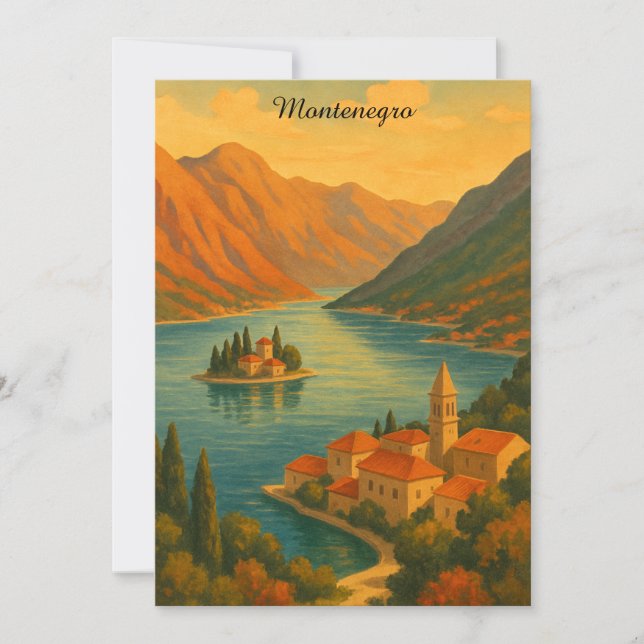 Bahía de Kotor Montenegro Anuncio Antiguo Costa Ad (Anverso)