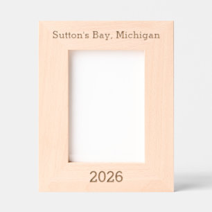 Bahía de Sutton Michigan - Marco grabado con láser