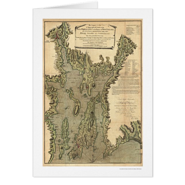 Bahía del mapa 1777 de Narraganset (Frente)