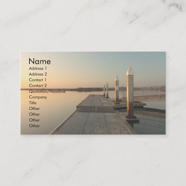 Bahía en la tarjeta de visita del amanecer 2 (Anverso)