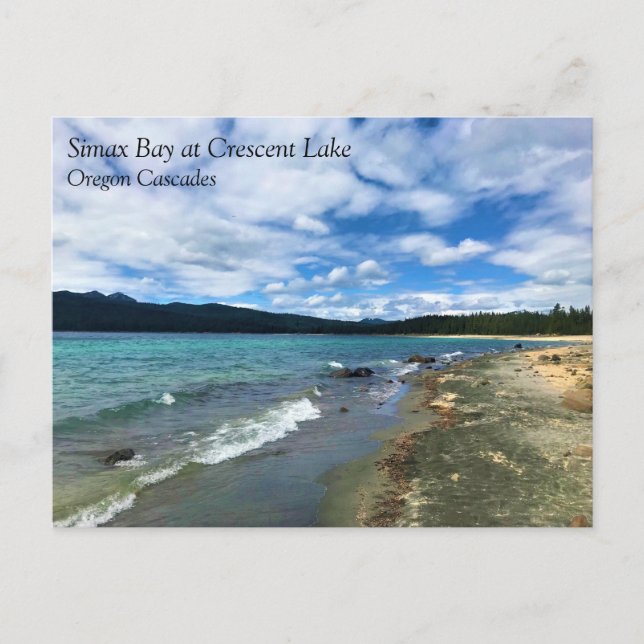 Bahía Simax en el lago Crescent, postal de Oregon (Anverso)