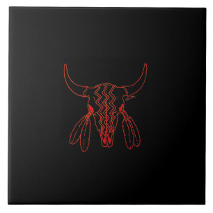 Baila Fantasma Rojo Búfalo negro baldosa grande