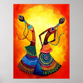 Bailando chicas: Arte tradicional indio