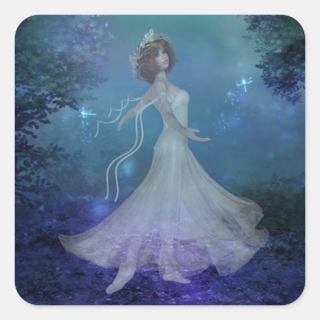 Bailando en los Pegatinas de Woods Fantasy Square (Anverso)