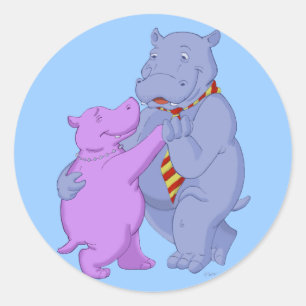 Bailando Hippo Tango Pegatina