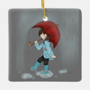 Bailar en el ornamento de la lluvia
