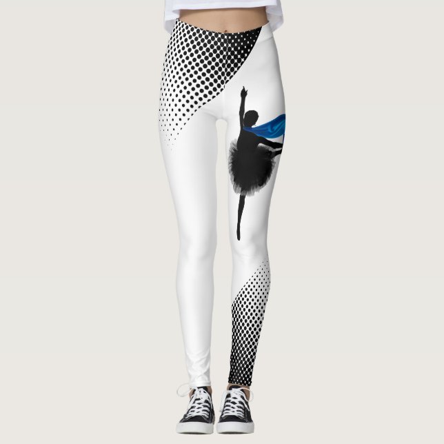 Bailarín de ballet Leggings blancos W Impresión de (Anverso)
