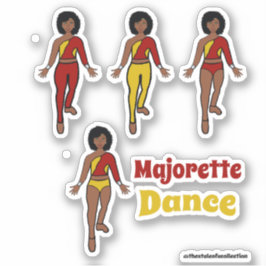 Bailarín de Cambio Rápido Pegatinas Rojo Amarillo