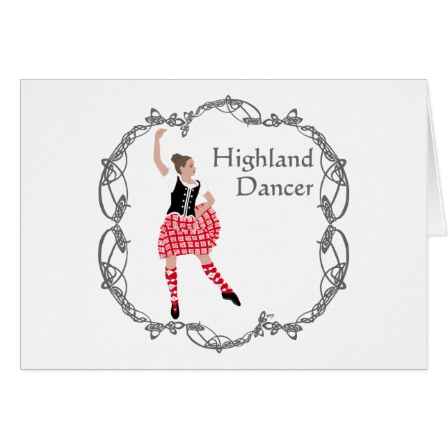 Bailarín de las Highlands escocesas Nudo celta Roj (Anverso (Horizontal))