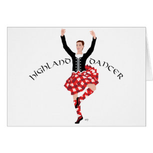 Bailarín escocés de Highland rojo y negro