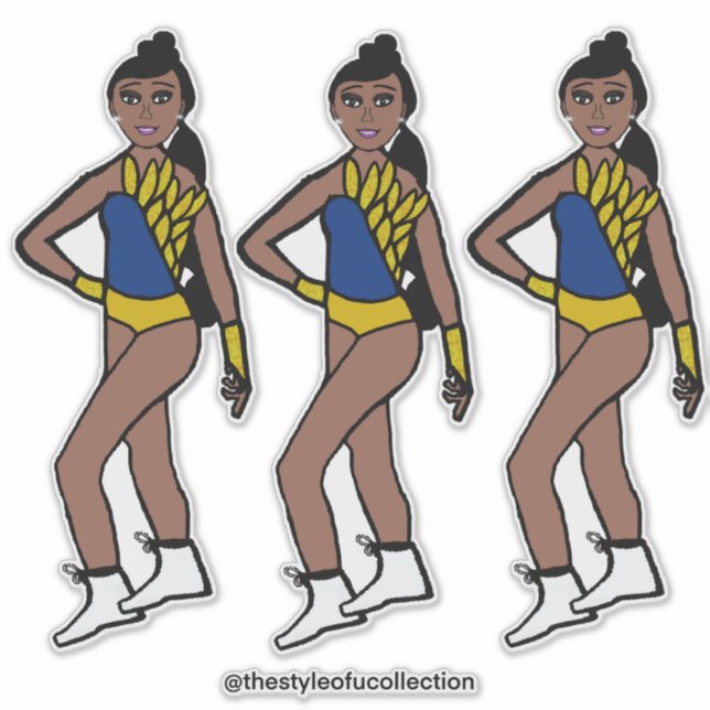 Bailarín Oro Azul #1 Pegatina (Anverso)