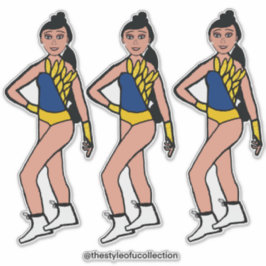 Bailarín Oro Azul #2 Pegatina