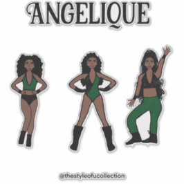 Bailarín verde negro #1 Pegatina