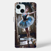 Bailarina con tutú azul con nombre personalizado