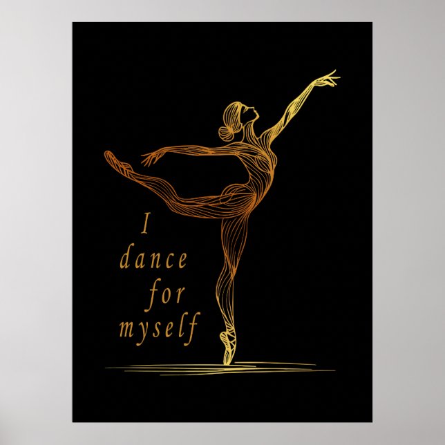Bailarina de Arte de Línea Dorada - Bailo Para Mí (Frente)